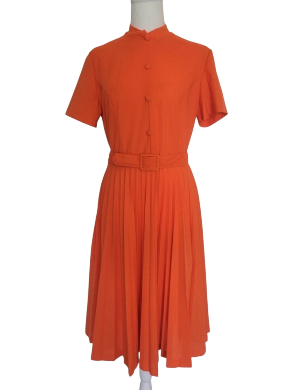 Vintage Hobnobber Dress 60s Secretary Mad Men Mod Belted Pleated Houswwife S/M